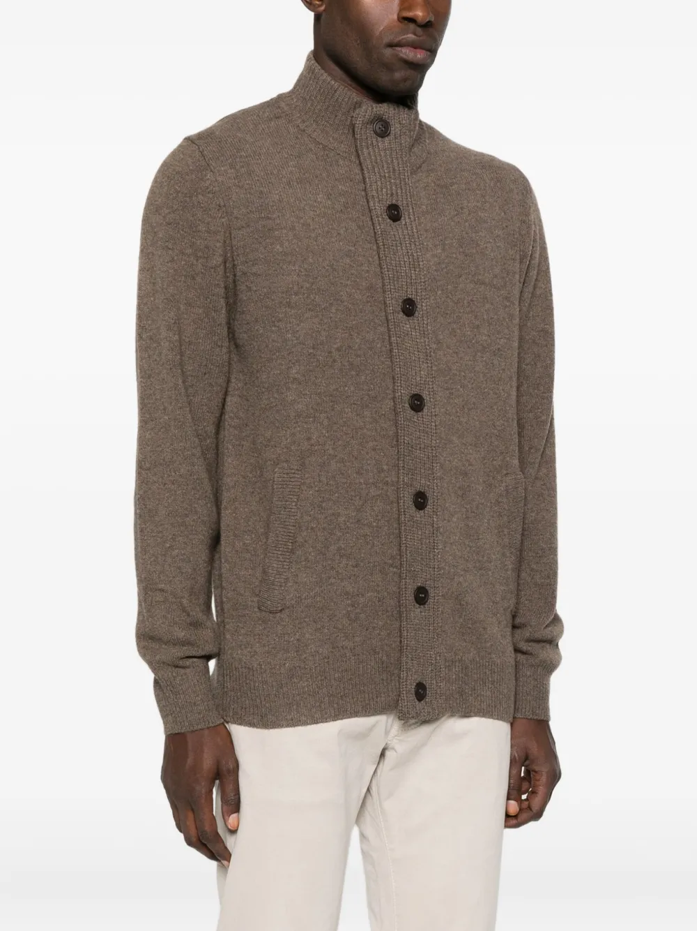 Barbour Wollen vest met hoge hals Bruin