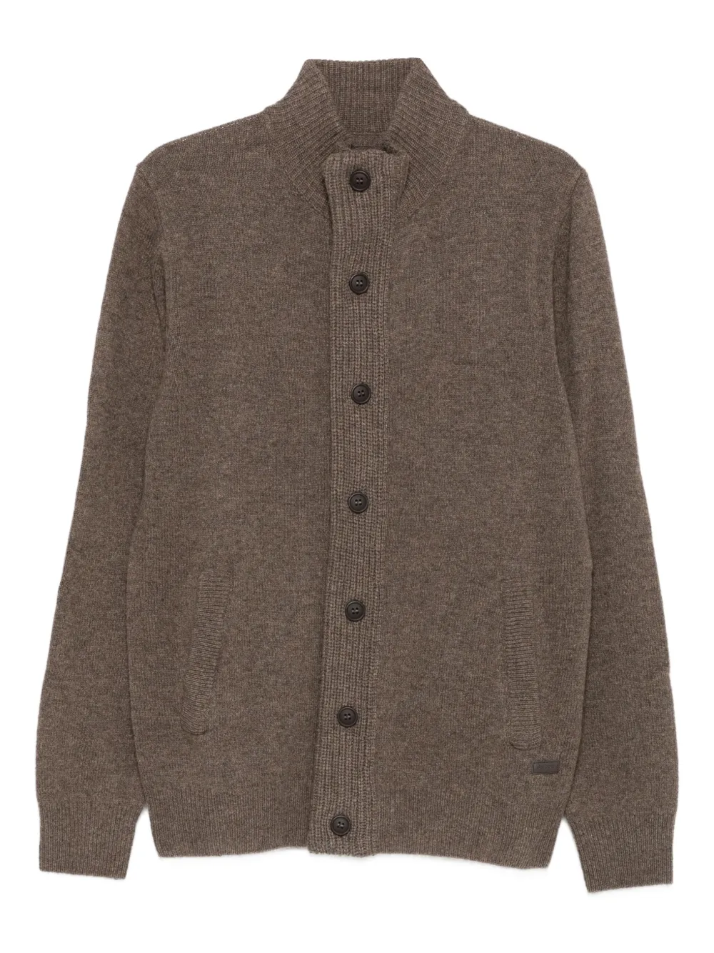 Barbour high-neck wool cardigan | Brown | Image 1