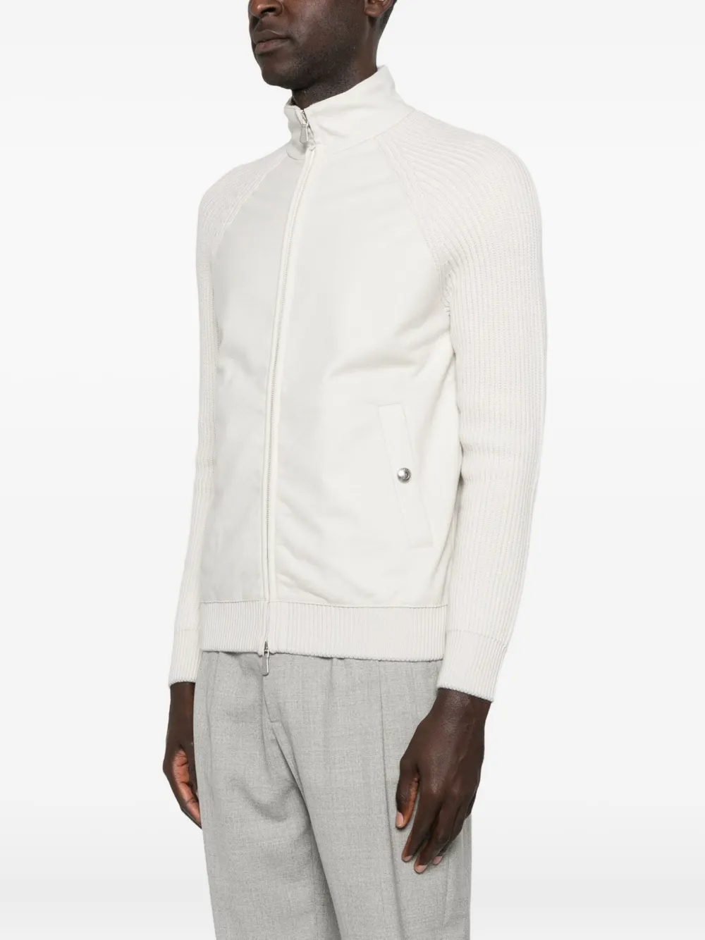 Eleventy Panelled Bomber Jacket In Gray