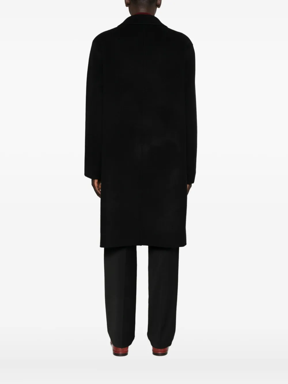 Amaranto Single-breasted Coat In Black