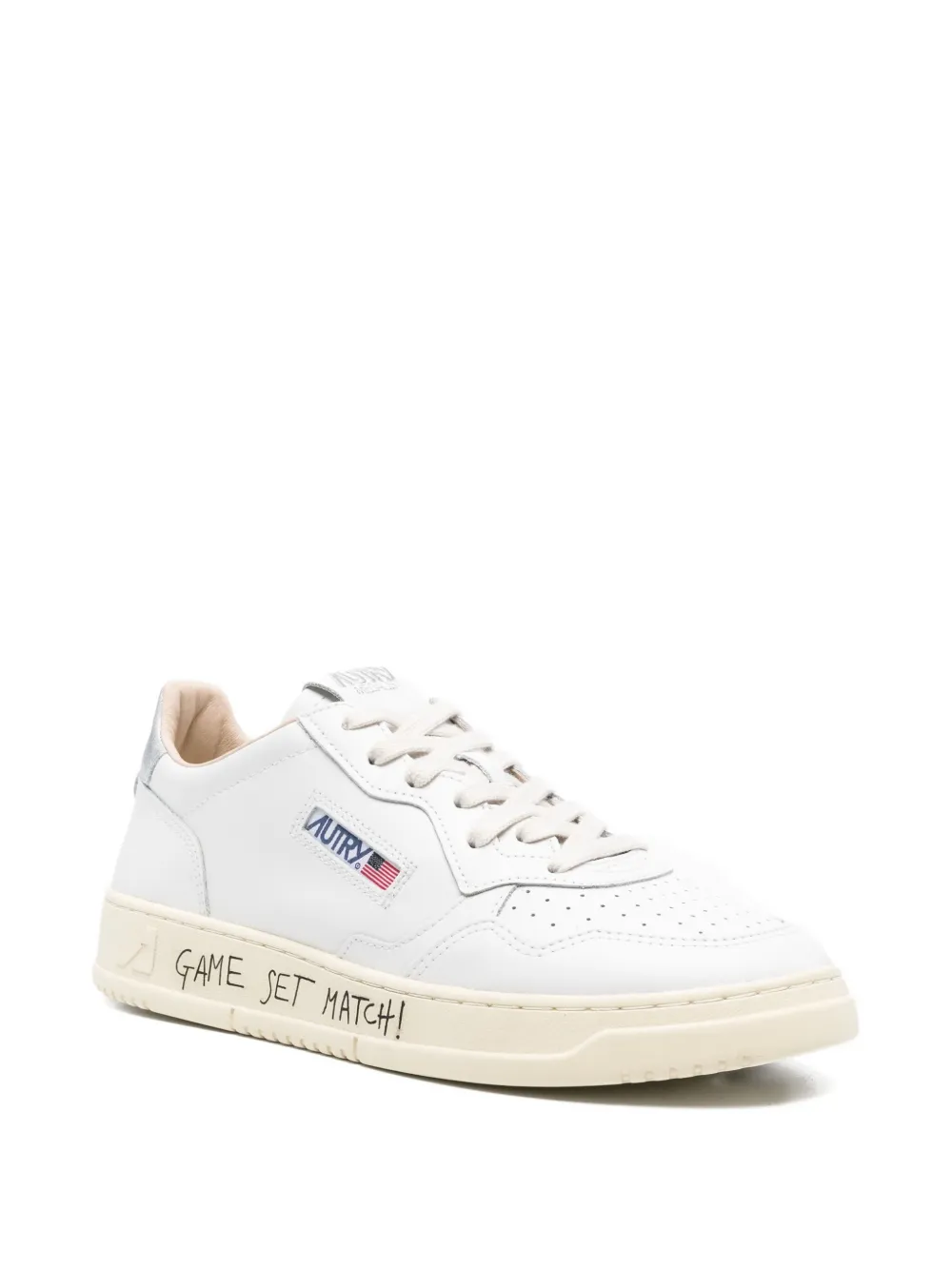 Autry Medalist metallic-patch leather sneakers White