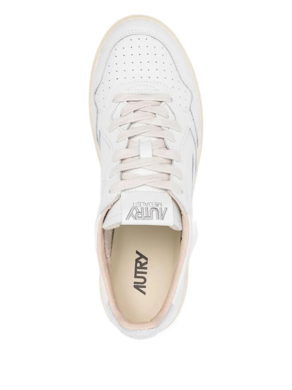 Autry Medalist metallic-patch leather sneakers White