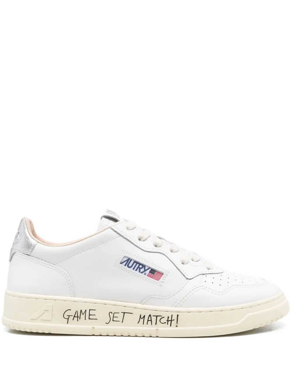 Autry Medalist metallic-patch leather sneakers White