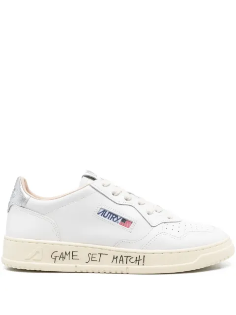 Autry Medalist metallic-patch leather sneakers 