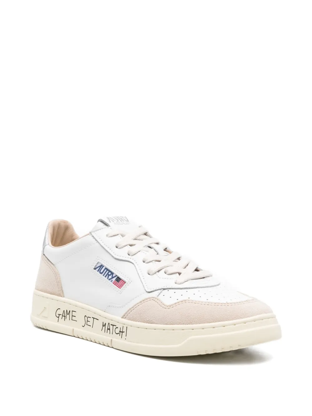 Autry Medalist suede-panel leather sneakers White