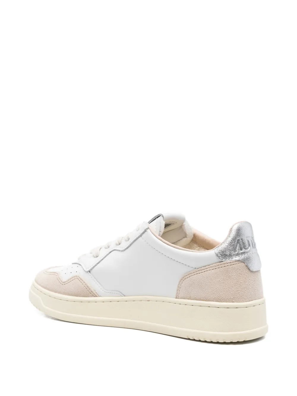Autry Medalist suede-panel leather sneakers White