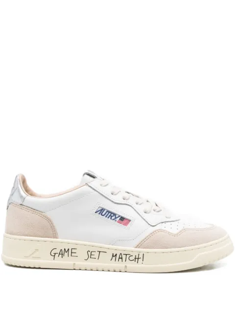Autry Medalist suede-panel leather sneakers