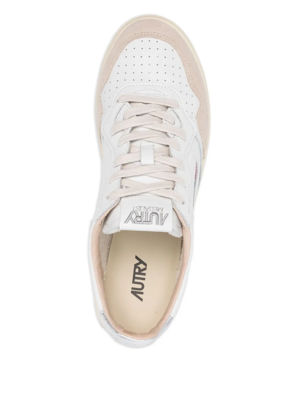 Autry Medalist suede-panel leather sneakers White