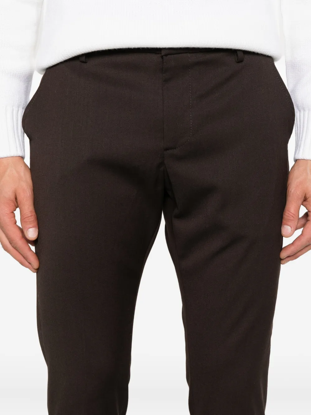 DONDUP cuffed wool trousers Bruin