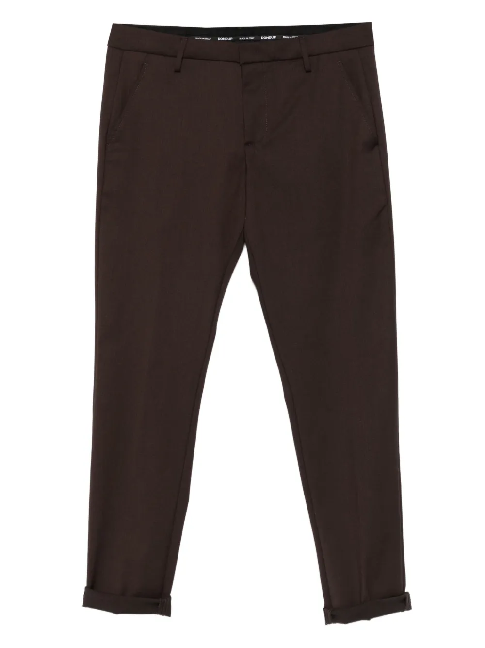 DONDUP Wollen broek met omgeslagen pijpen Bruin