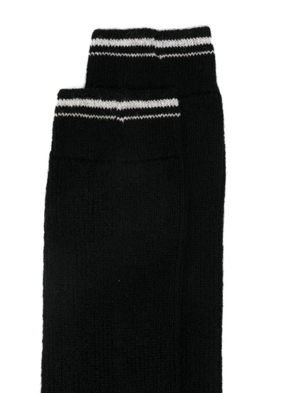 Eleventy Stripe-detail Socks In Black