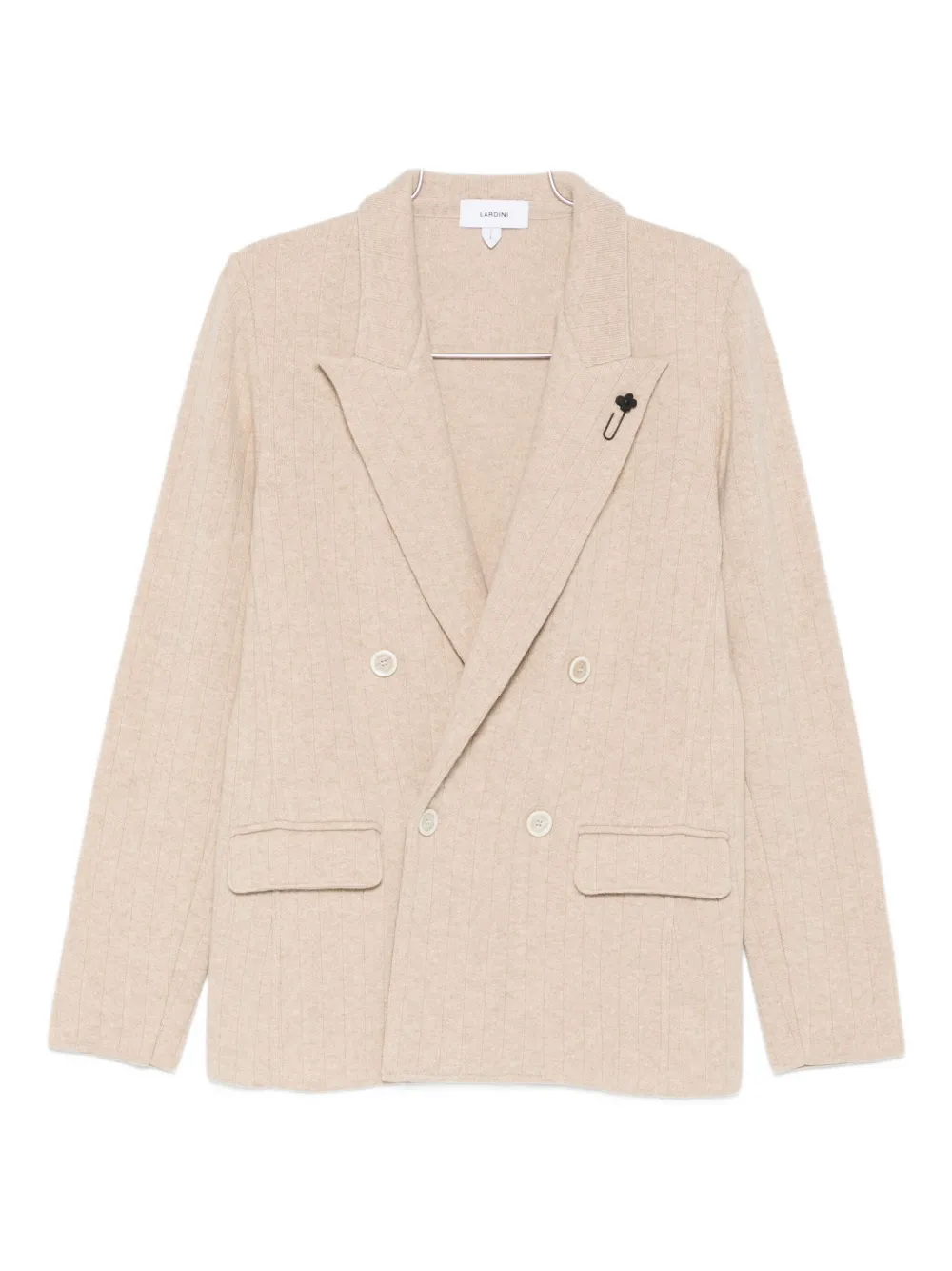 Lardini double-breasted textured jacket | Neutrals | Image 1