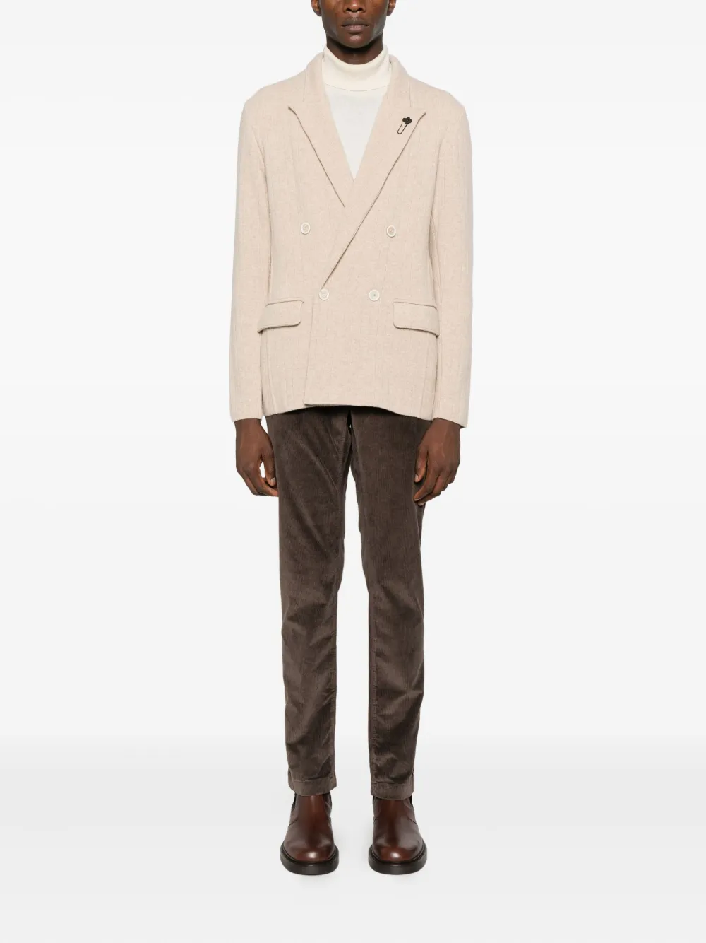 Lardini double-breasted textured jacket | Suit & Dinner Jackets | Image 2