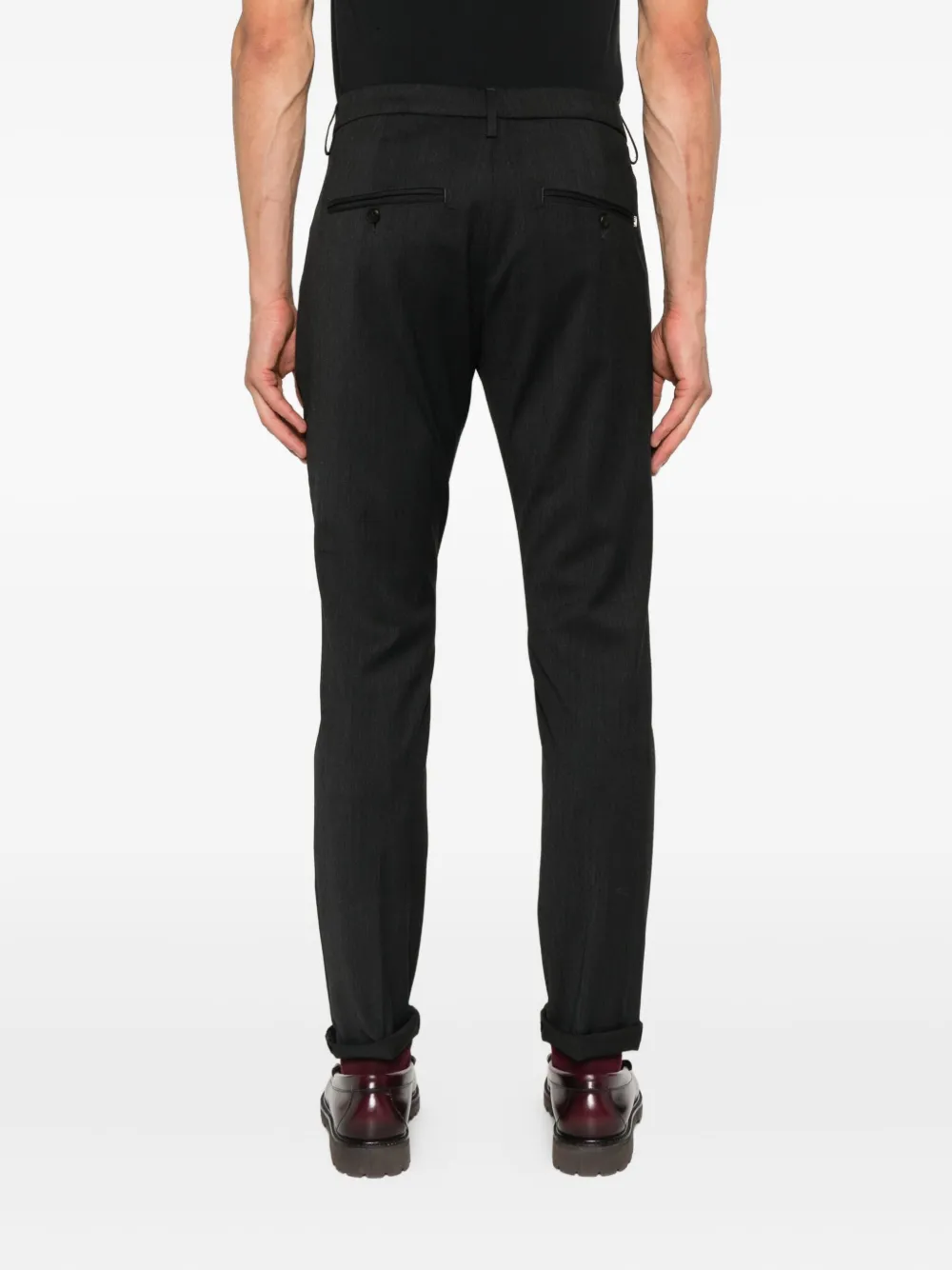 DONDUP pinstripe cuffed trousers Grijs