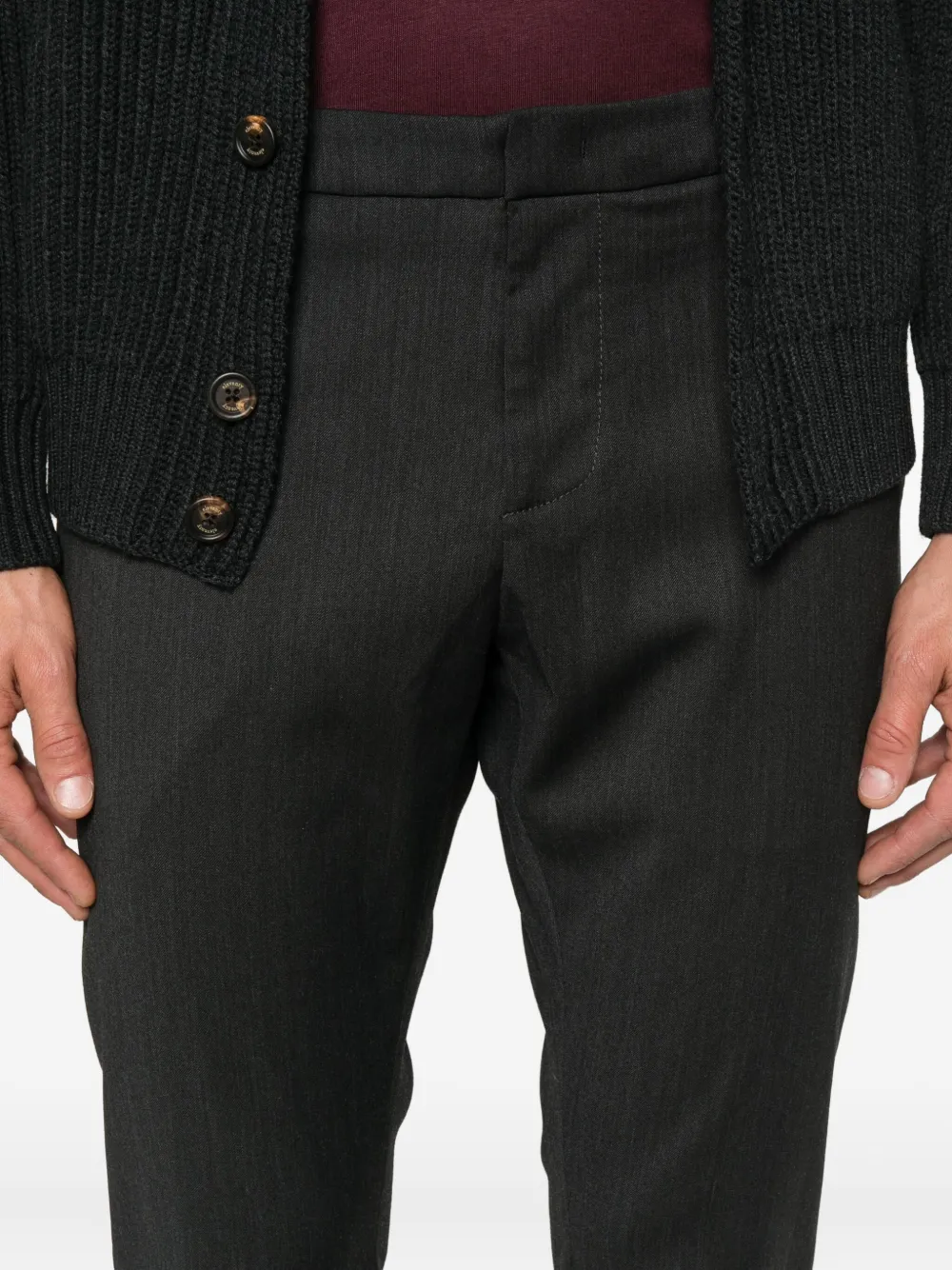 DONDUP pinstripe cuffed trousers Grijs