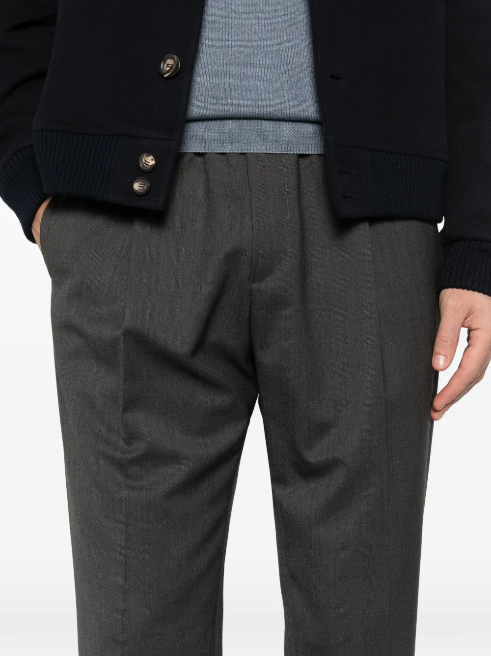 Briglia 1949 Broek met trekkoordtaille Grijs