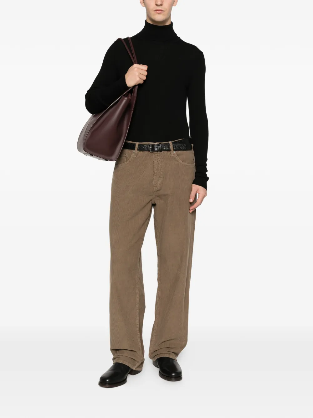 Sunflower roll-neck wool sweater - Zwart