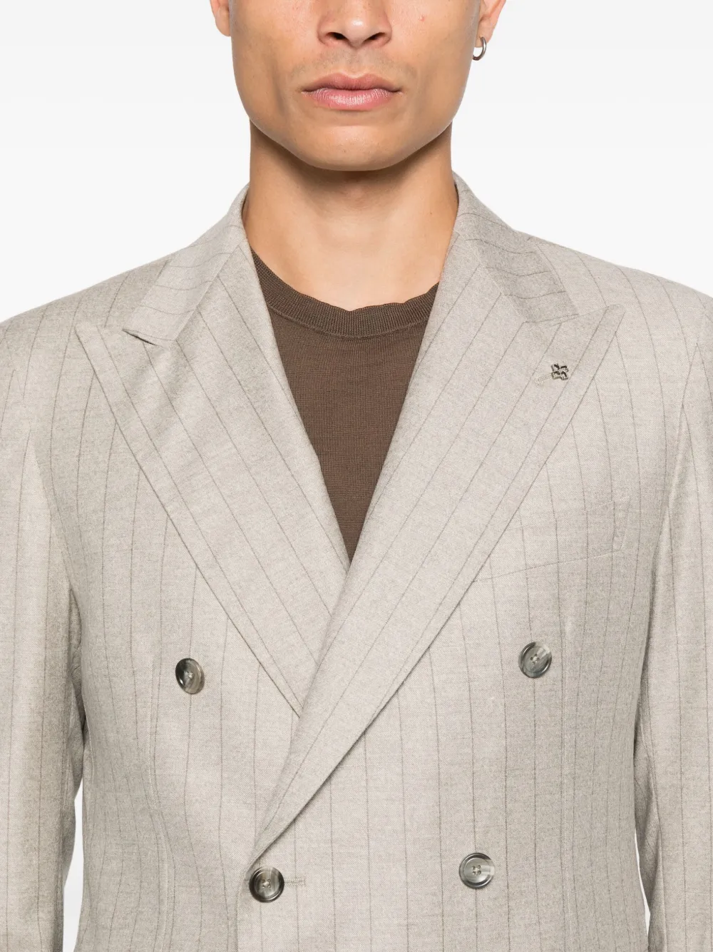 Tagliatore Blazer met krijtstreep Beige