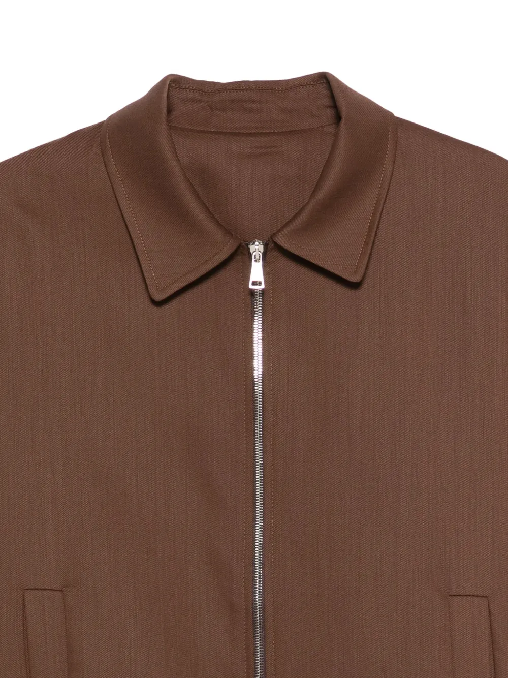 Costumein Shirtjack met kraag en rits Bruin