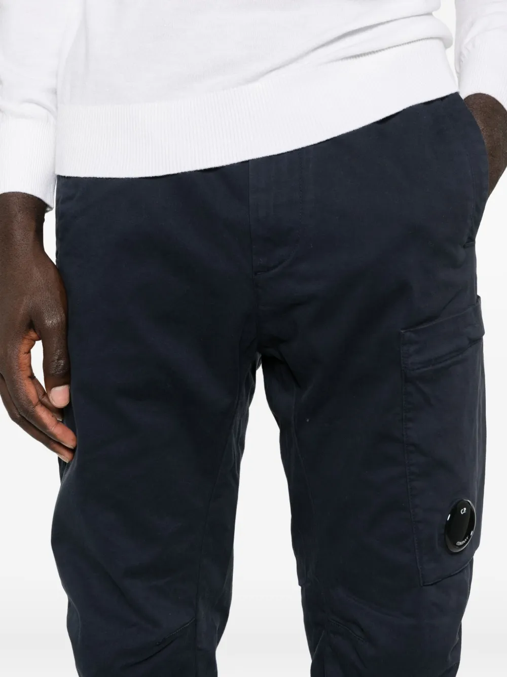 C.p. Company Goggle-pocket Cargo Pants In Black