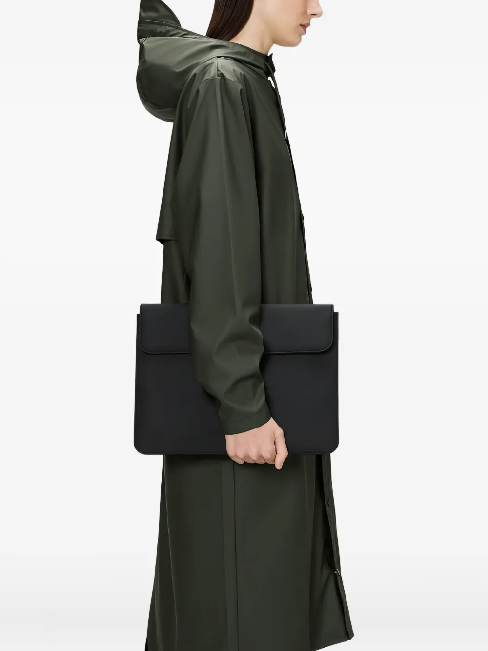 Rains Flap-closure Laptop Sleeve In Black