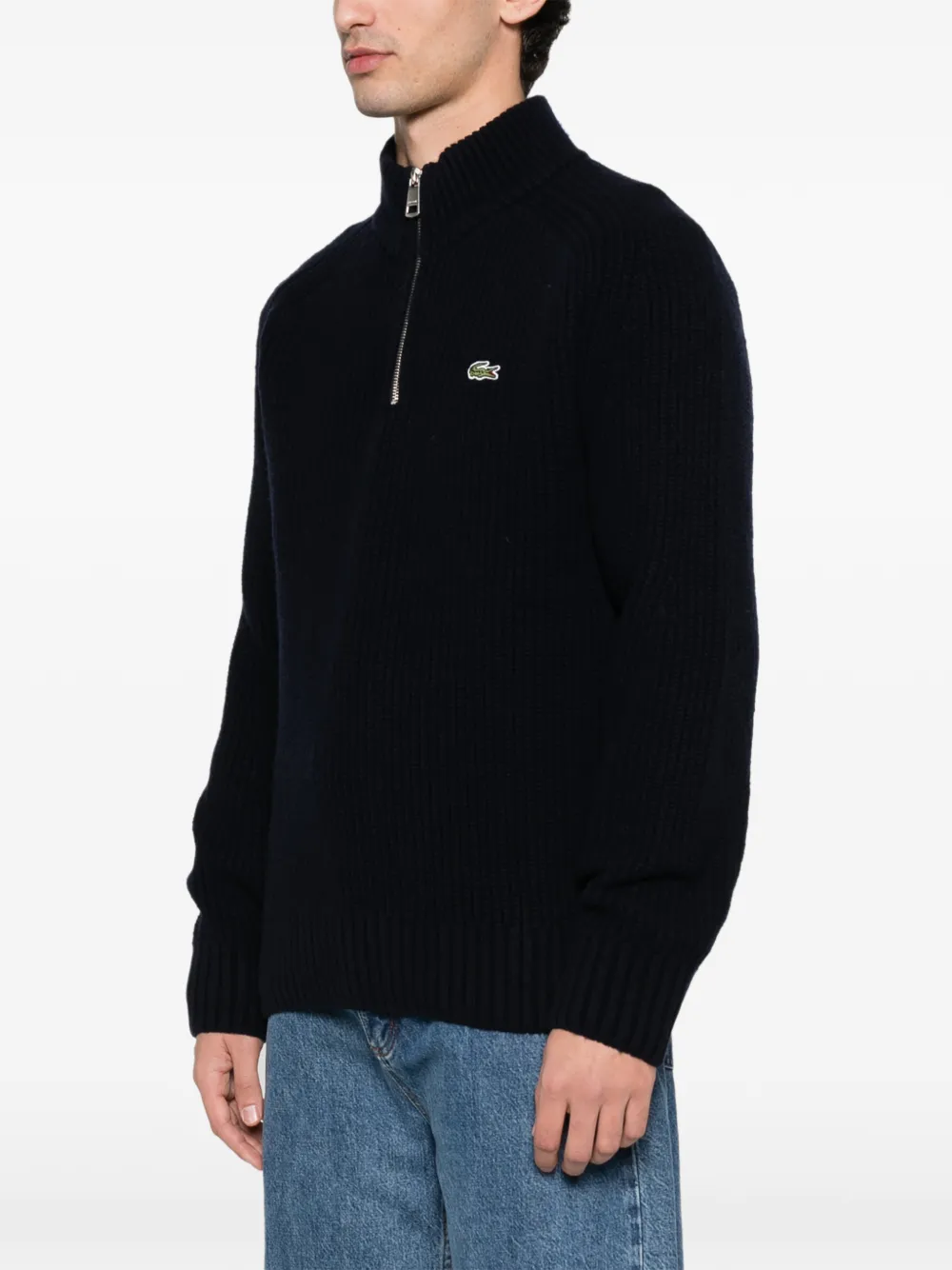  Lacoste Zip Appliqué Knitwear - Blue 
