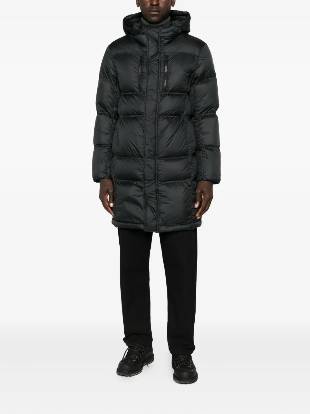Colmar hooded quilted coat - Zwart