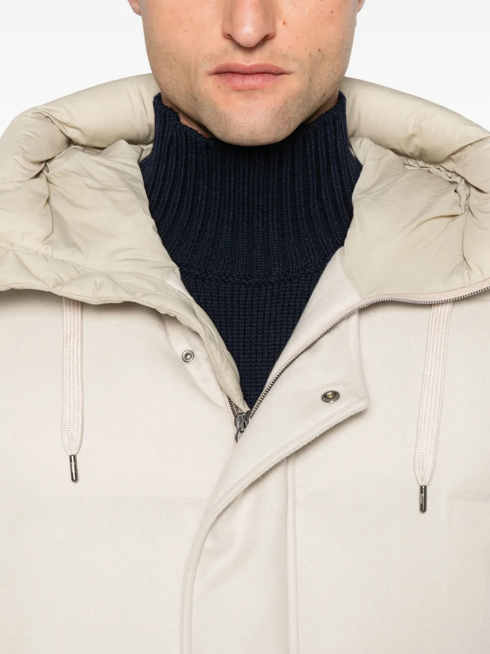 Herno Gewatteerde jas met capuchon Beige