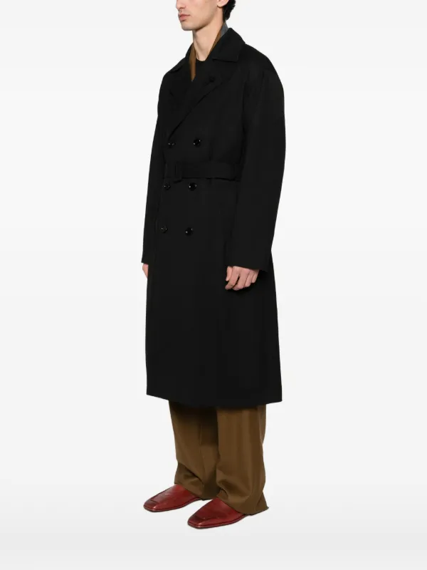 美品 ブートニエール＆専用ハンガー付 LARDINI ウール ダブル コート Lardini ベルテッド ダブルコート | ブラック | FARFETCH JP