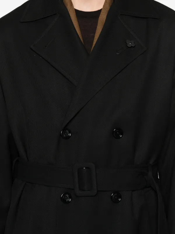 Lardini ベルテッド ダブルコート | ブラック | FARFETCH JP