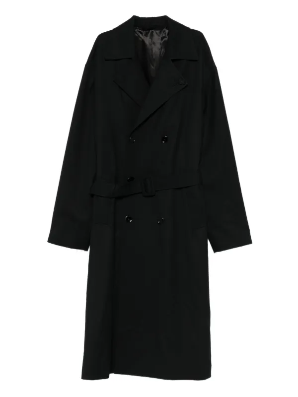 美品 ブートニエール＆専用ハンガー付 LARDINI ウール ダブル コート Lardini ベルテッド ダブルコート | ブラック | FARFETCH JP