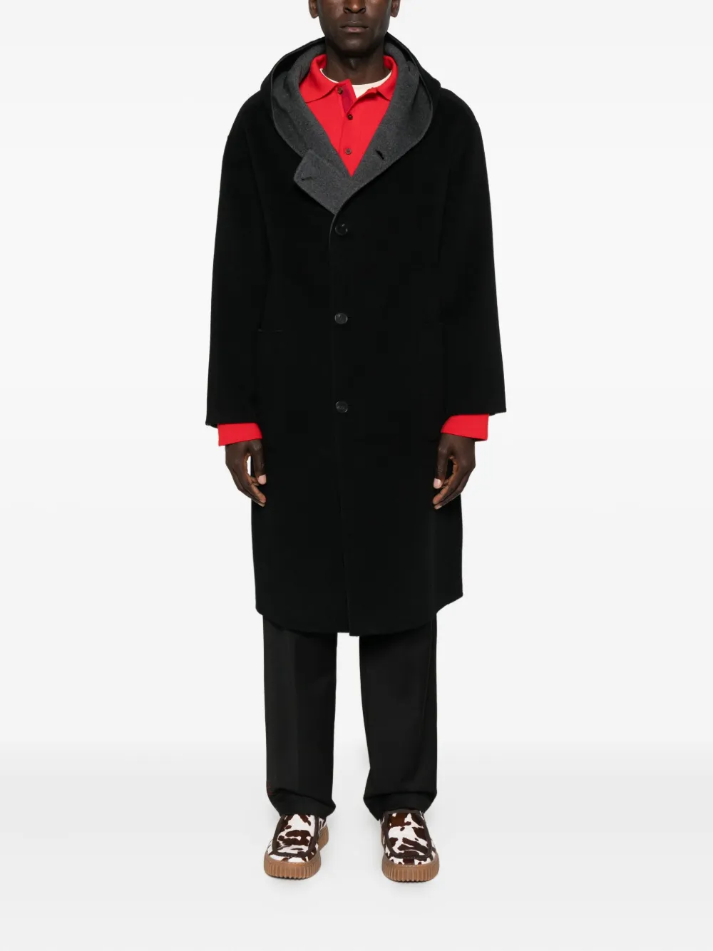 AMARÁNTO single-breasted hooded coat | Single Breasted Coats | Image 2