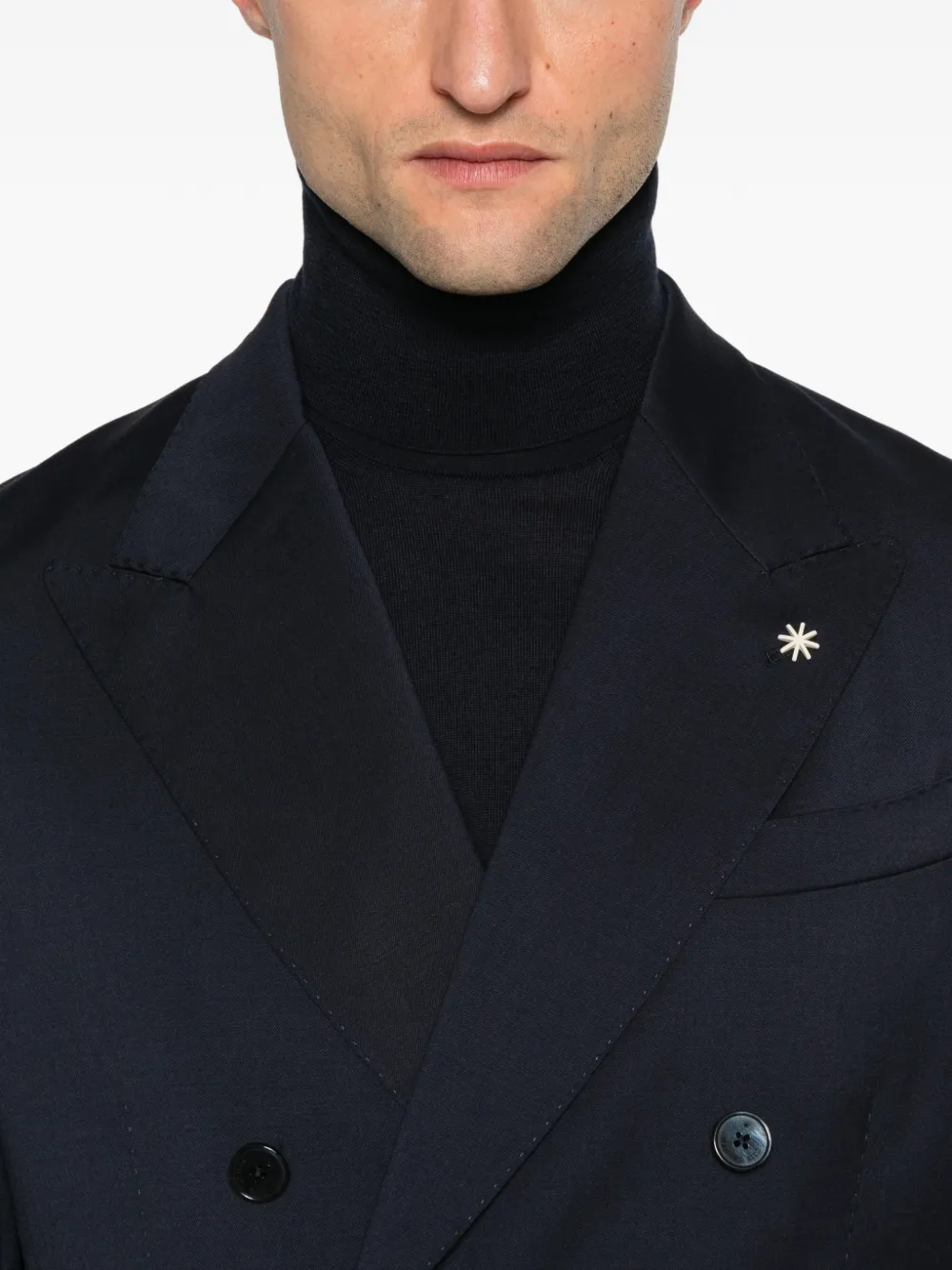 Manuel Ritz Pak met dubbele rij knopen Blauw