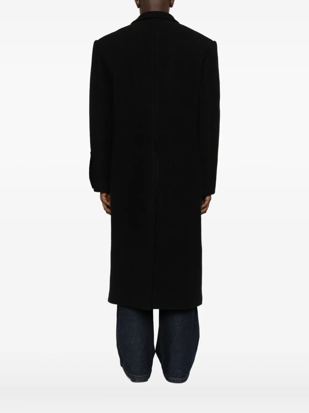 Federico Cina Double-breasted Wool Coat In Black