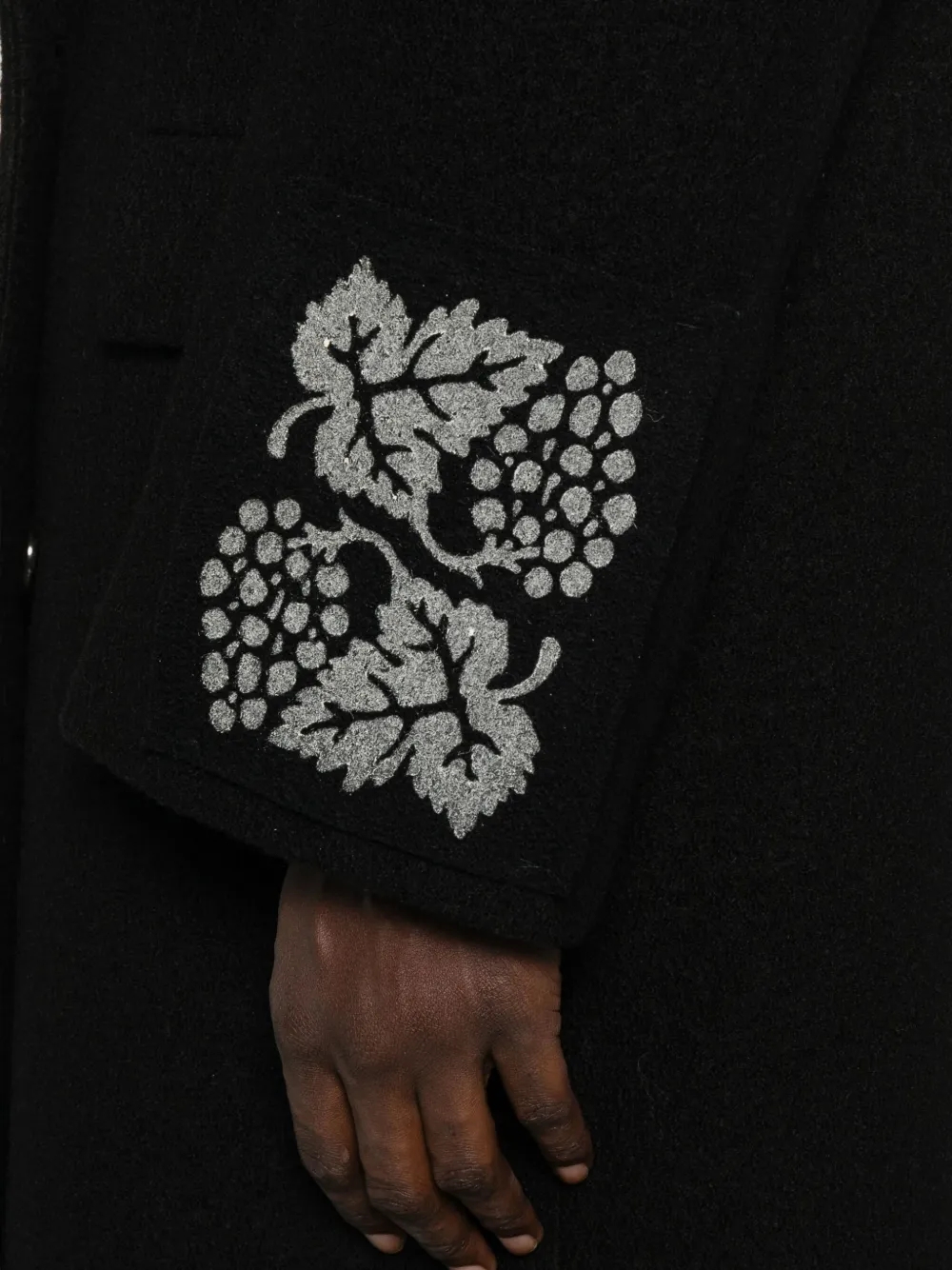 Federico Cina Double-breasted Wool Coat In Black