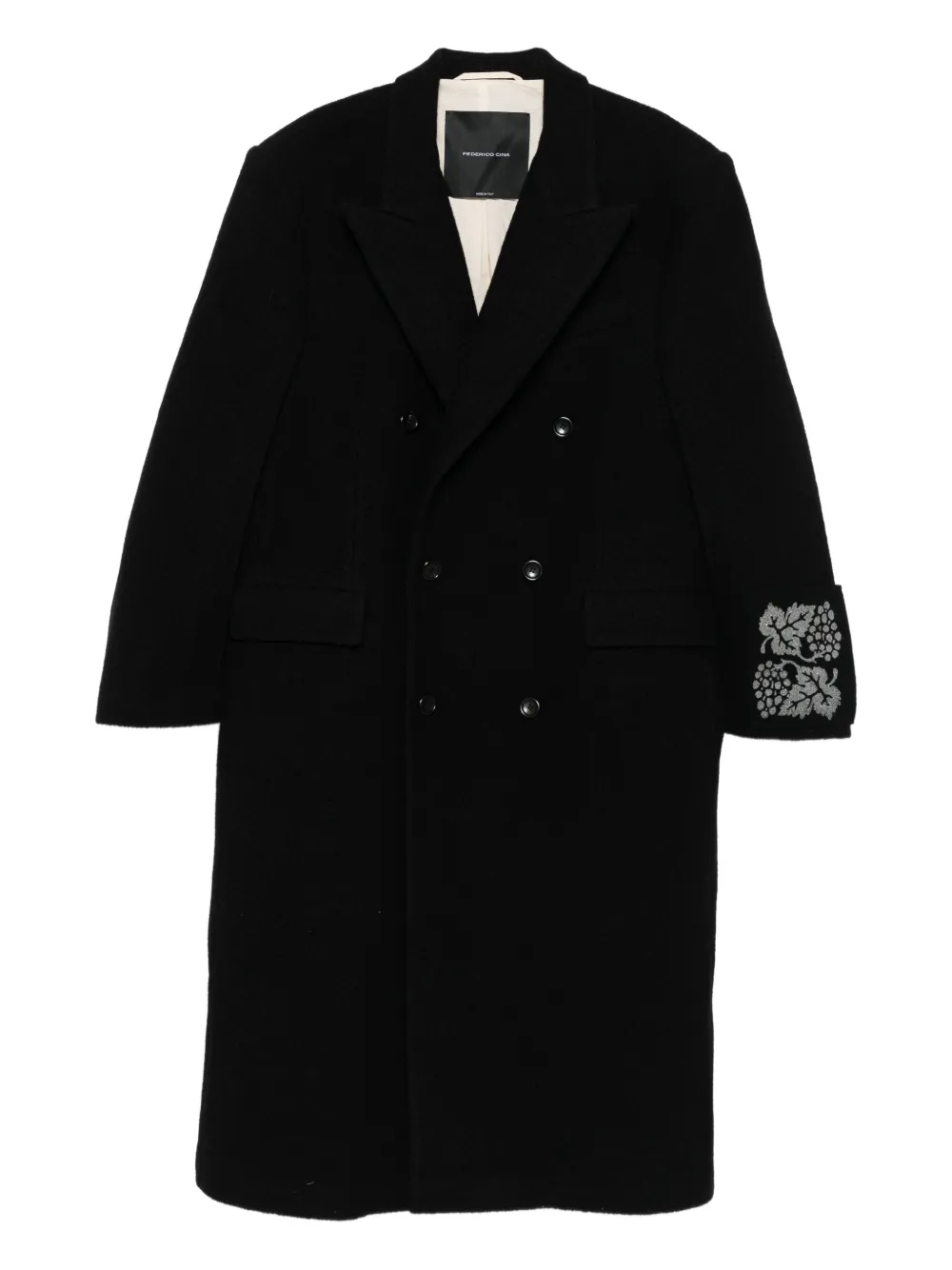 FEDERICO CINA double-breasted wool coat | Black | Image 1