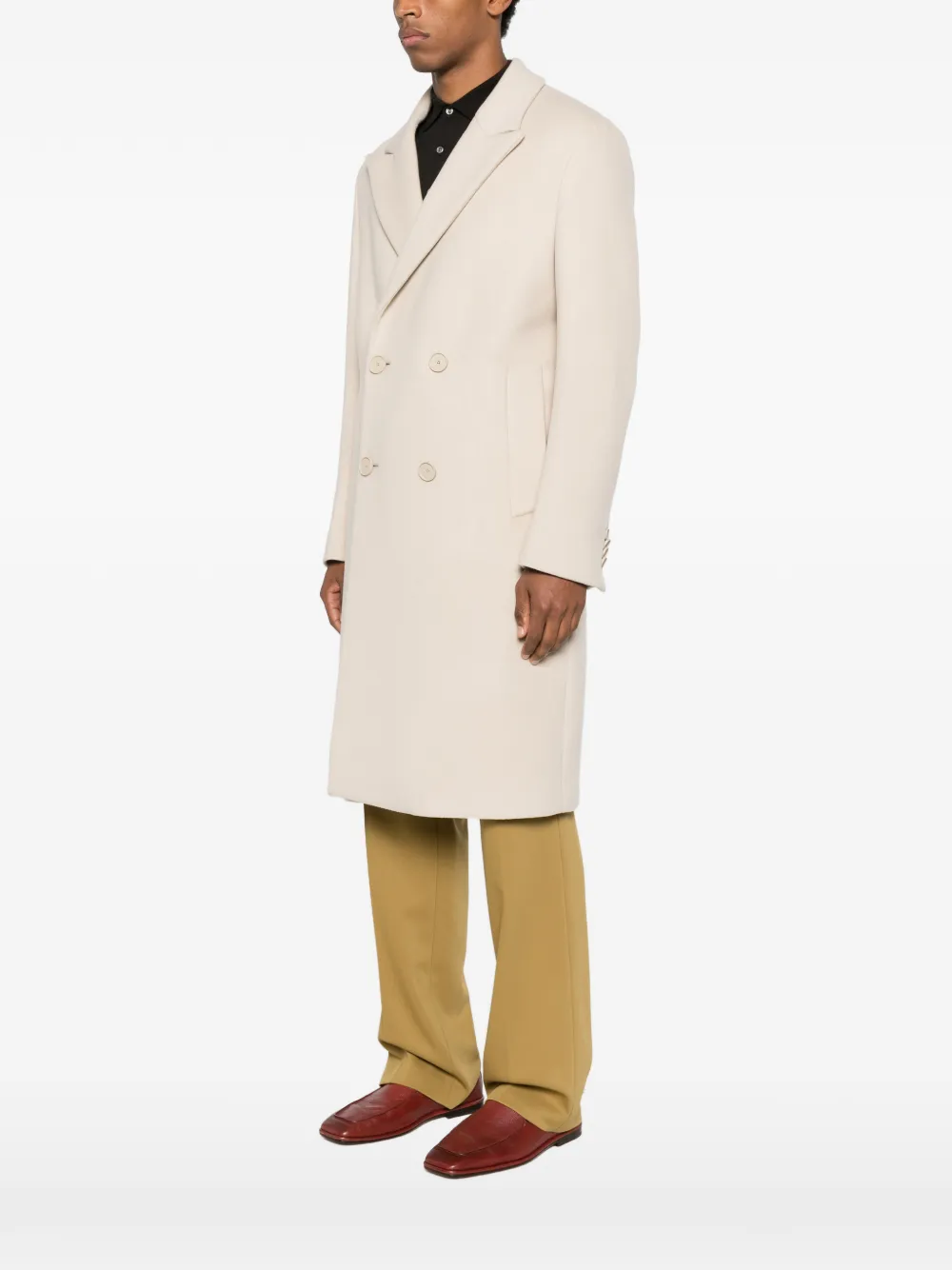 Manuel Ritz Double-breasted Coat In Neutral