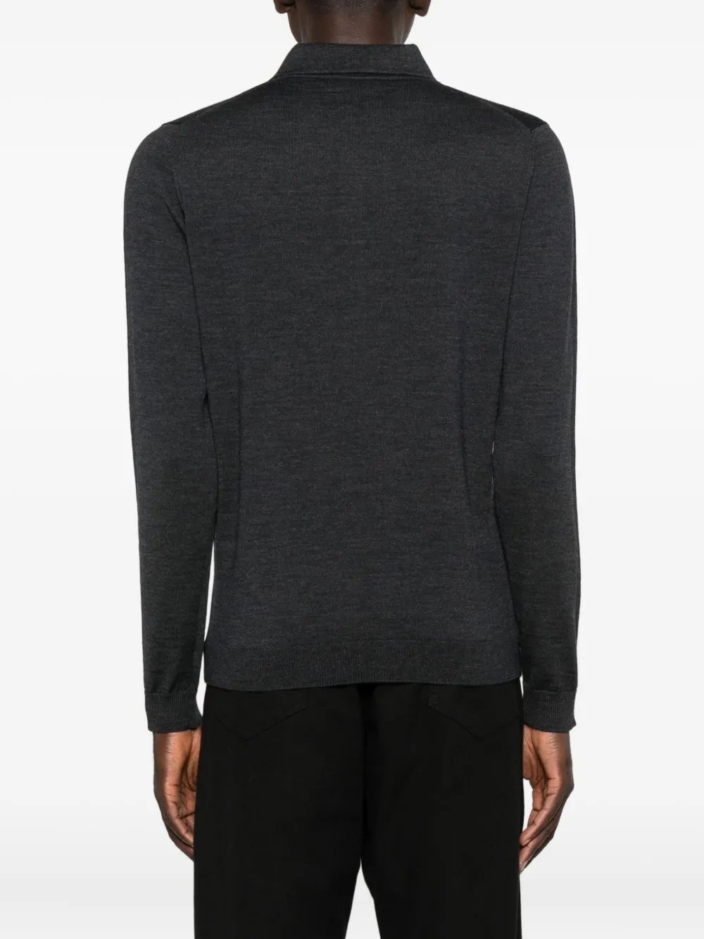 Roberto Collina Poloshirt met lange mouwen Grijs