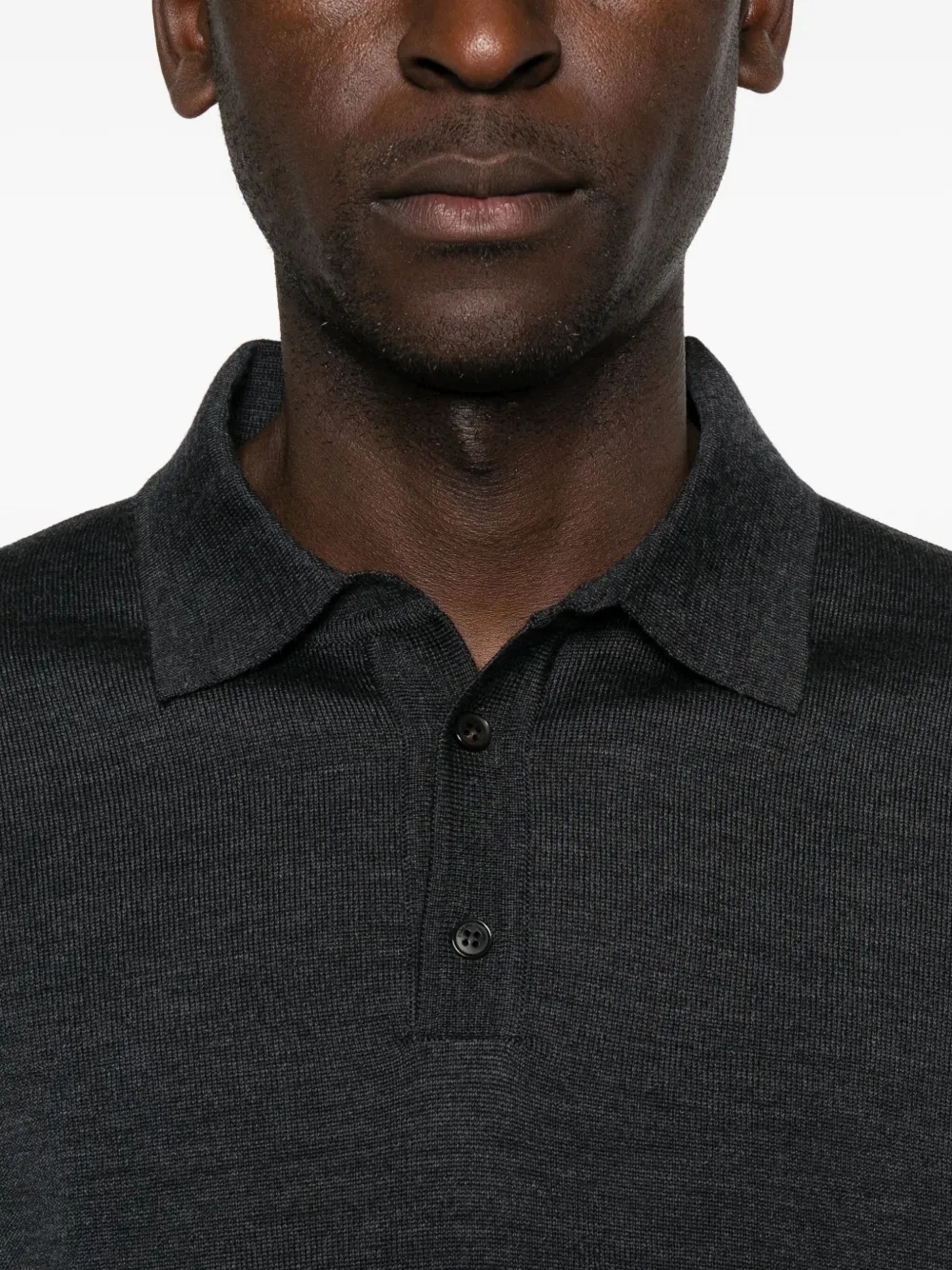 Roberto Collina Poloshirt met lange mouwen Grijs