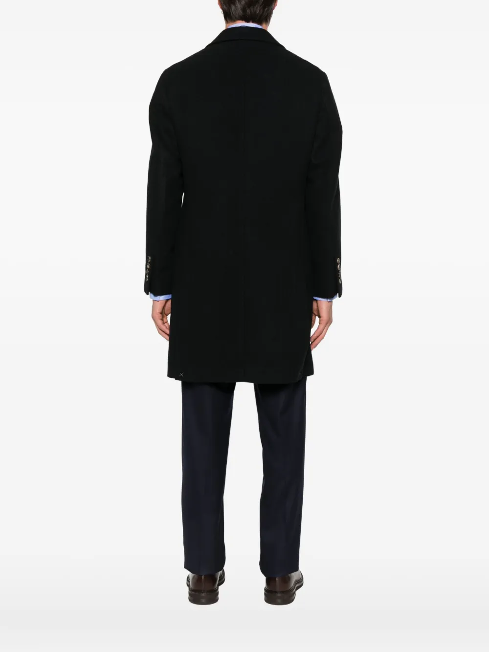 Brunello Cucinelli button-fastening patch-pocket coat Zwart