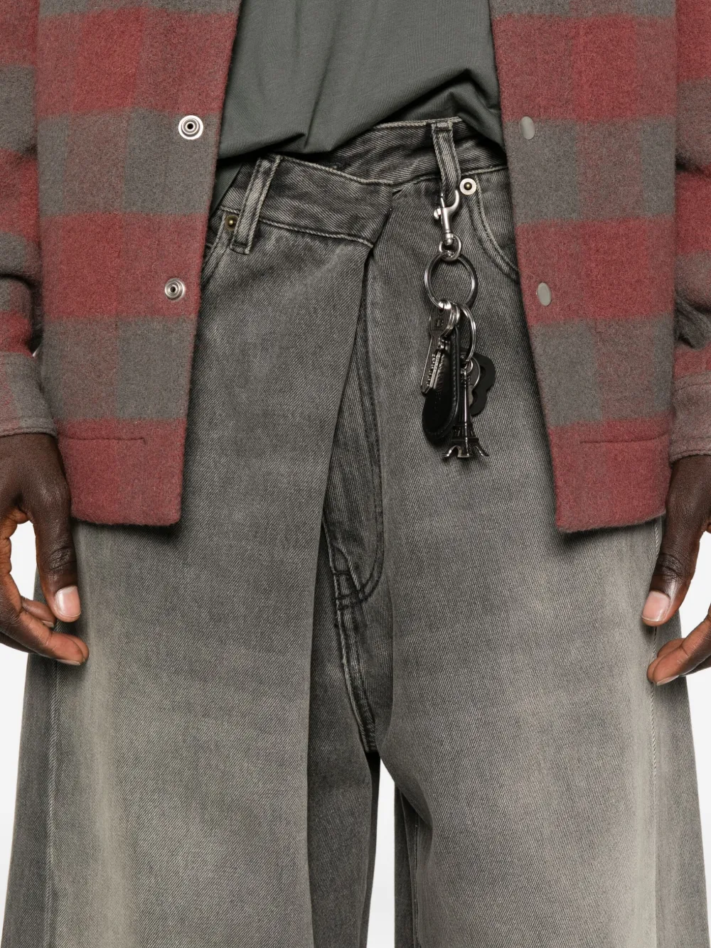 DARKPARK Jeans met wikkel-effect Grijs