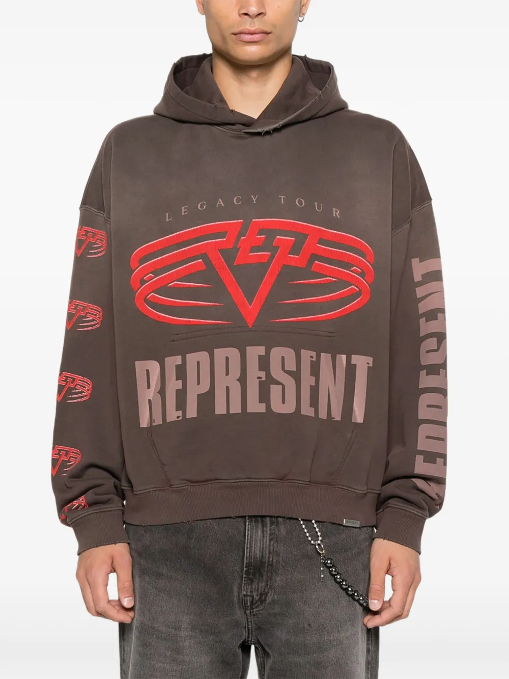 Represent Hoodie met print Bruin