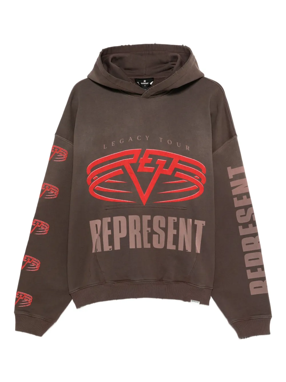 Represent graphic-print hoodie | Brown | Image 1