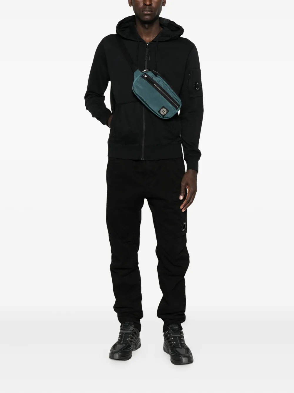 C.p. Company Zip-up Hoodie In Black