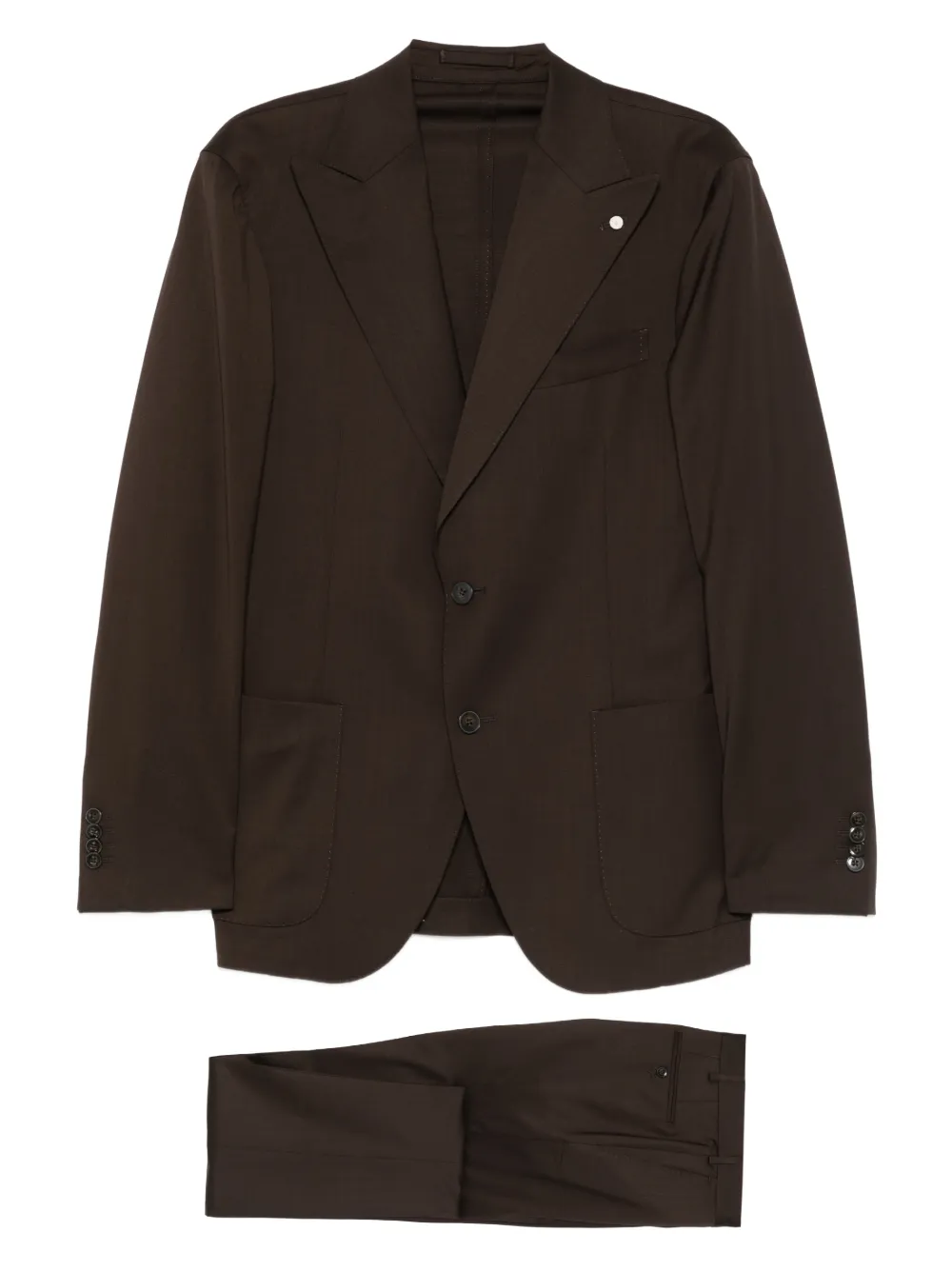 LUIGI BIANCHI MANTOVA pocket buttoned suit | Brown | Image 1