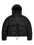 Rains hooded cropped-hemline padded coat - Black