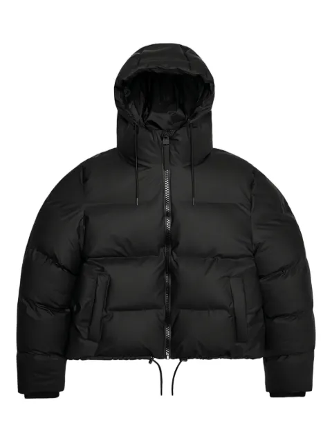 Rains hooded cropped-hemline padded coat
