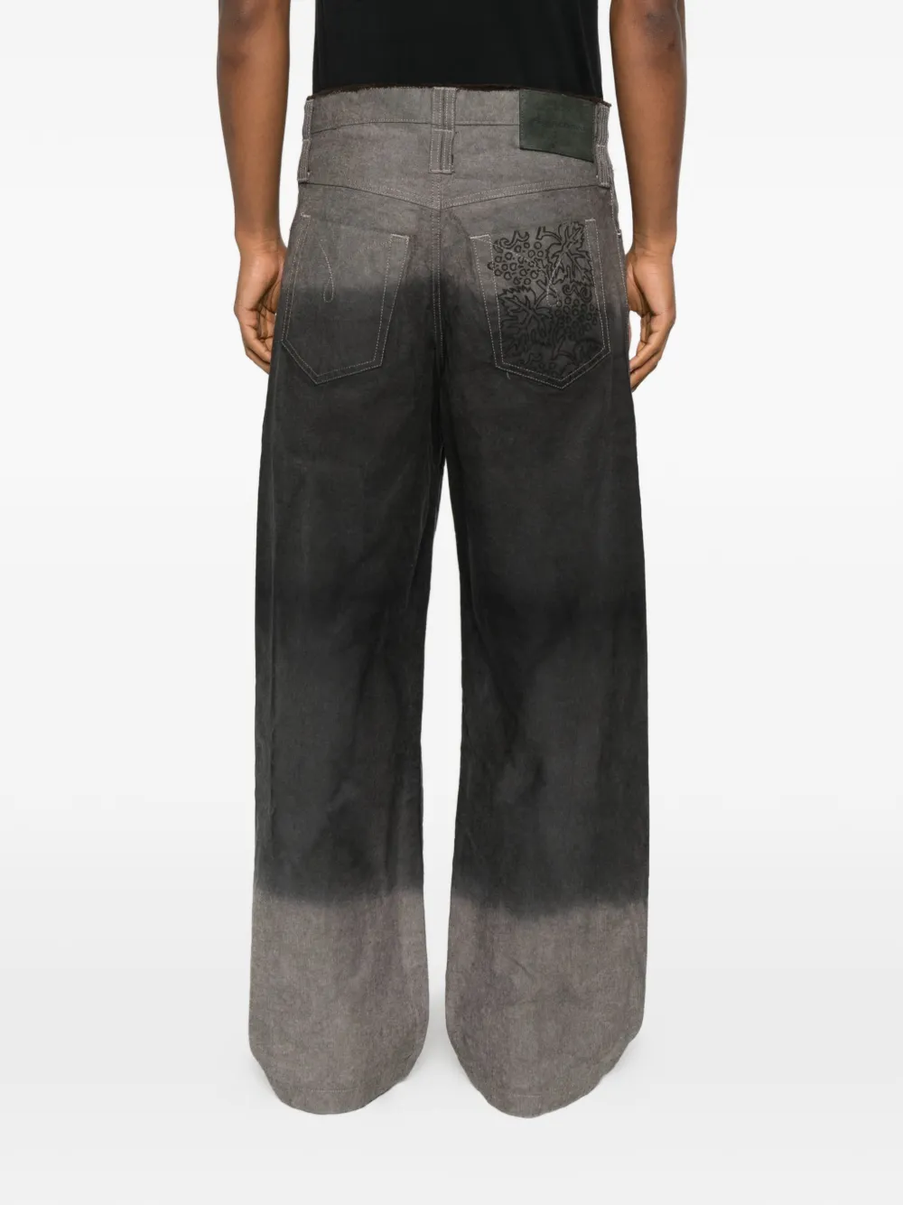 FEDERICO CINA Broek met dip-dye print en riemlus Grijs