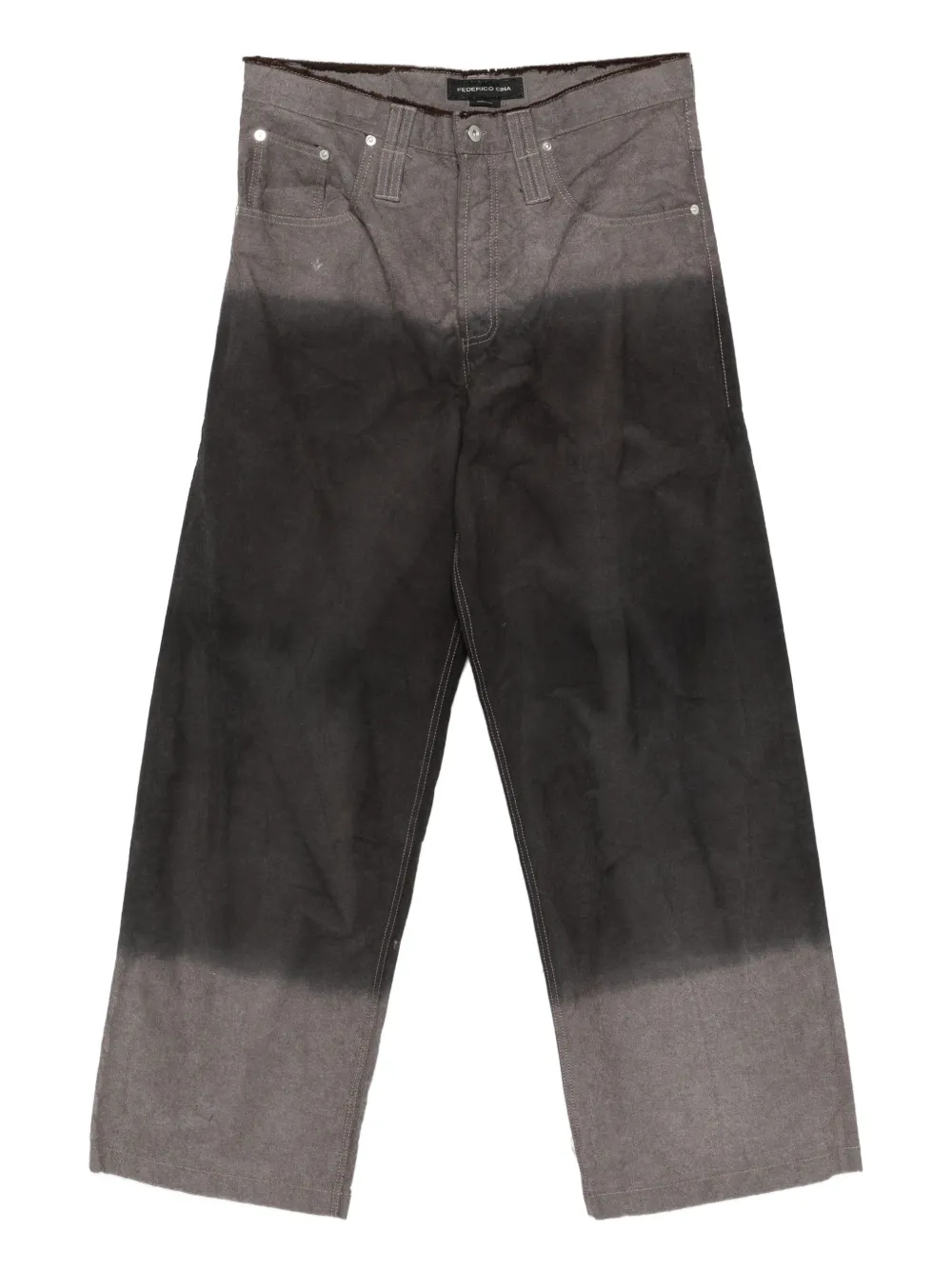 FEDERICO CINA belt-loop dip-dye trousers | Grey | Image 1