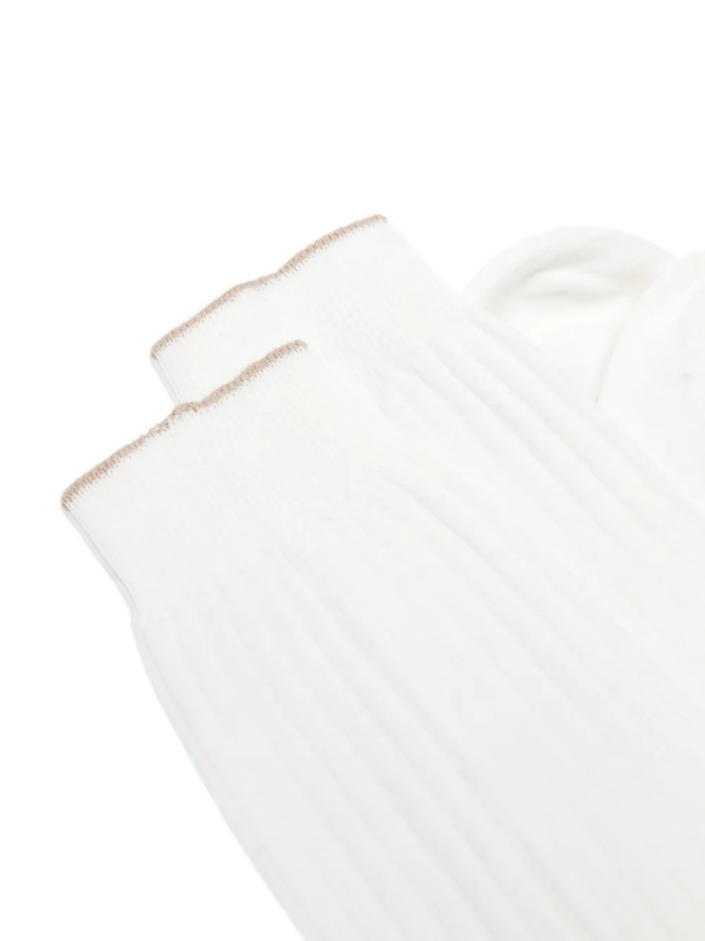 Eleventy Ribbed Trim Socks In White